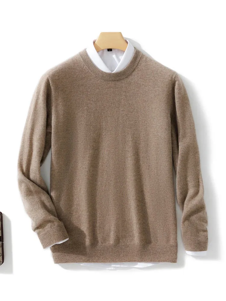 2022 100% Cashmere Knitted Sweater Male Jumpers Winter Oneck Long Sleeve Thicker Warm Pullovers Pure Man Woolen Clothes