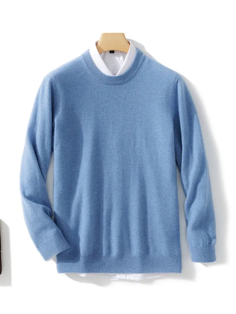2022 100% Cashmere Knitted Sweater Male Jumpers Winter Oneck Long Sleeve Thicker Warm Pullovers Pure Man Woolen Clothes