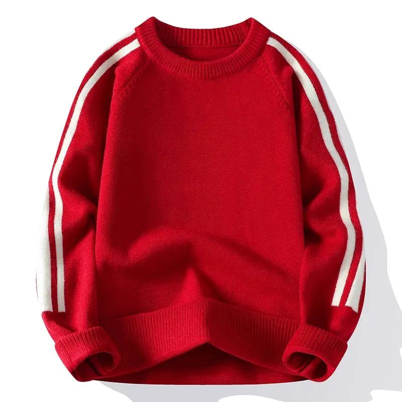2024 New Autumn Winter High End Luxury Wool Sweater Men Jumper Fashion Striped Mens Christmas Sweaters Keep Warm Pull Homme