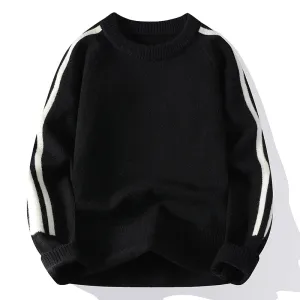 2024 New Autumn Winter High End Luxury Wool Sweater Men Jumper Fashion Striped Mens Christmas Sweaters Keep Warm Pull Homme