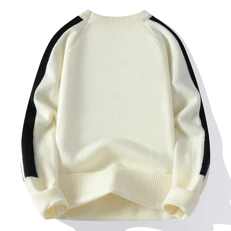2024 New Autumn Winter High End Luxury Wool Sweater Men Jumper Fashion Striped Mens Christmas Sweaters Keep Warm Pull Homme