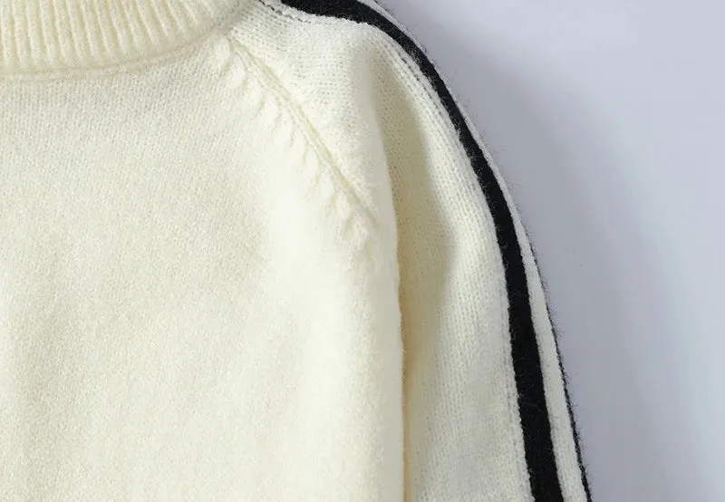2024 New Autumn Winter High End Luxury Wool Sweater Men Jumper Fashion Striped Mens Christmas Sweaters Keep Warm Pull Homme