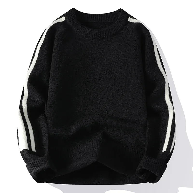 2024 New Autumn Winter High End Luxury Wool Sweater Men Jumper Fashion Striped Mens Christmas Sweaters Keep Warm Pull Homme