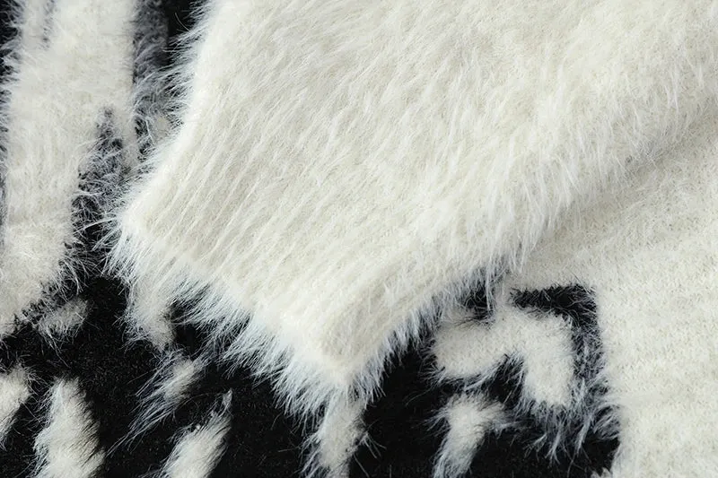 2024 New Autumn Winter Top Grade Mink Cashmere Christmas Sweater Men Fashion Printed Male Pullover Korean Harajuku Mens Jumpers