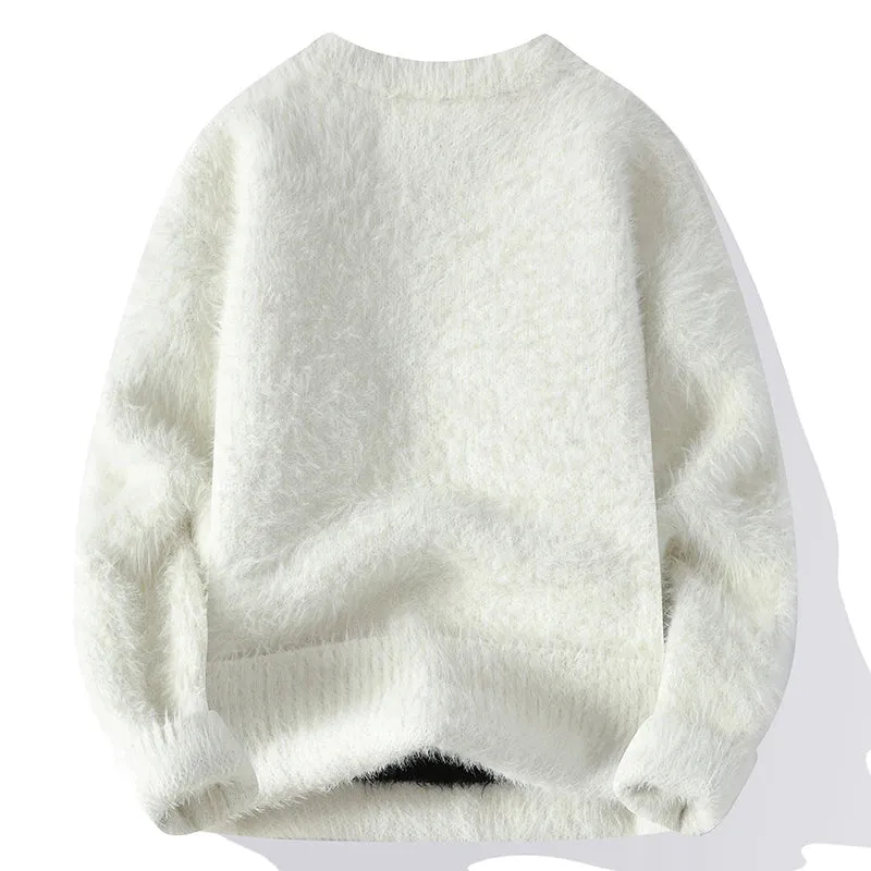 2024 New Autumn Winter Top Grade Mink Cashmere Christmas Sweater Men Fashion Printed Male Pullover Korean Harajuku Mens Jumpers