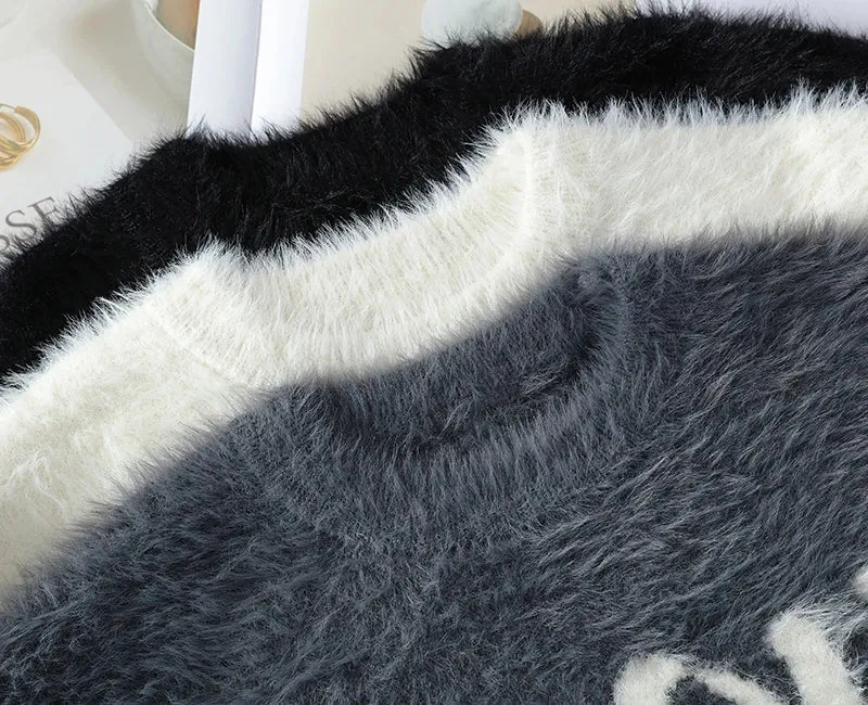 2024 New Autumn Winter Top Grade Mink Cashmere Christmas Sweater Men Fashion Printed Male Pullover Korean Harajuku Mens Jumpers