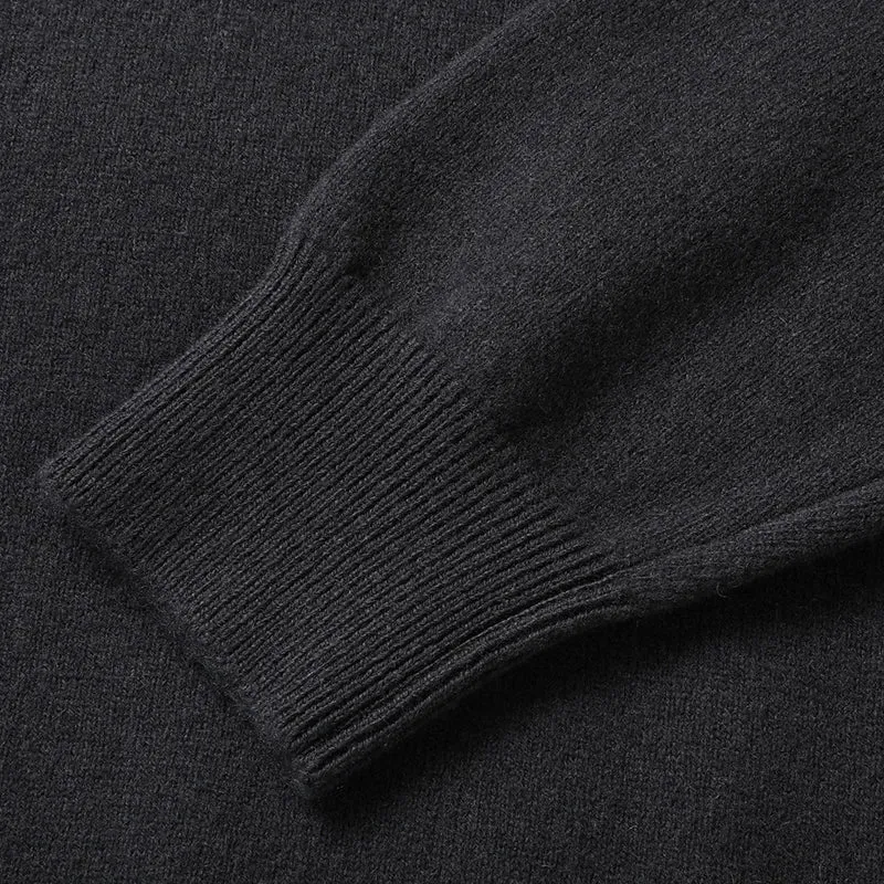8XL 7XL 6XL 2024 New Fall Winter High End Luxury 100% Wool Sweater Men Casual Zipper Turtleneck Pullover Soft Warm Mens Sweaters