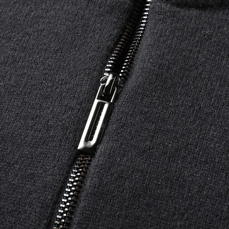 8XL 7XL 6XL 2024 New Fall Winter High End Luxury 100% Wool Sweater Men Casual Zipper Turtleneck Pullover Soft Warm Mens Sweaters