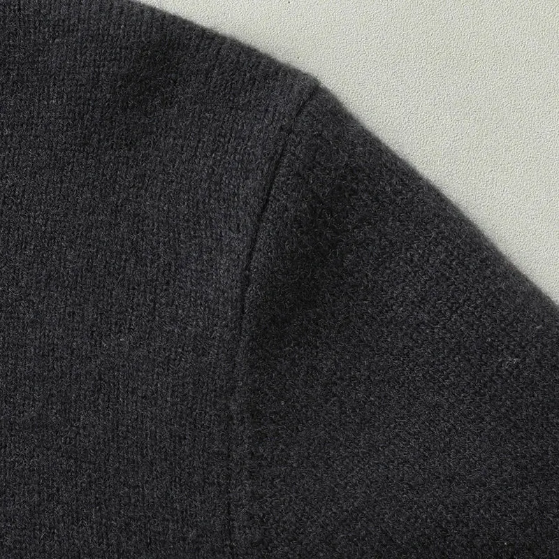 8XL 7XL 6XL 2024 New Fall Winter High End Luxury 100% Wool Sweater Men Casual Zipper Turtleneck Pullover Soft Warm Mens Sweaters