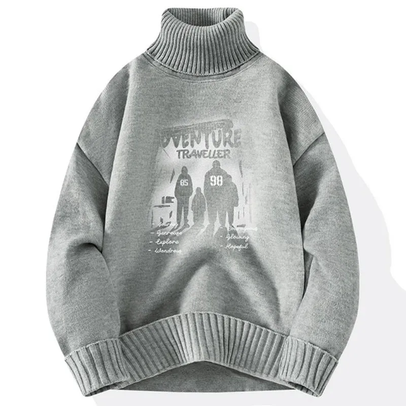 8XL 7XL 6XL 2024 New Fall Winter High End Turtleneck Sweater Men Hip Hop Anime Design Christmas Jumper Luxury Cashmere Pullover