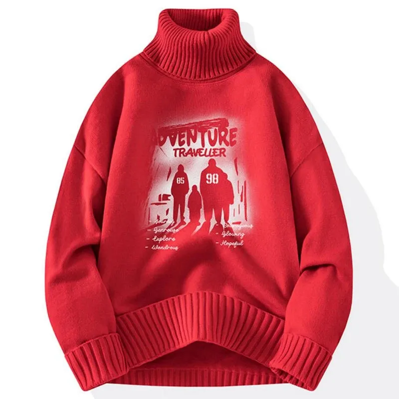 8XL 7XL 6XL 2024 New Fall Winter High End Turtleneck Sweater Men Hip Hop Anime Design Christmas Jumper Luxury Cashmere Pullover