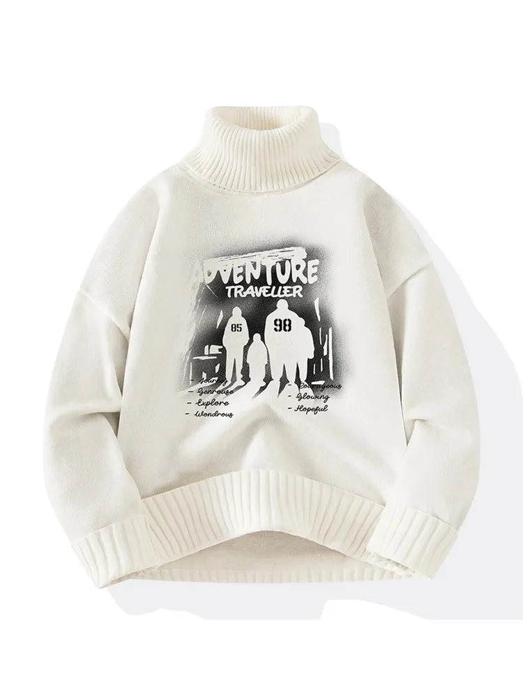 8XL 7XL 6XL 2024 New Fall Winter High End Turtleneck Sweater Men Hip Hop Anime Design Christmas Jumper Luxury Cashmere Pullover