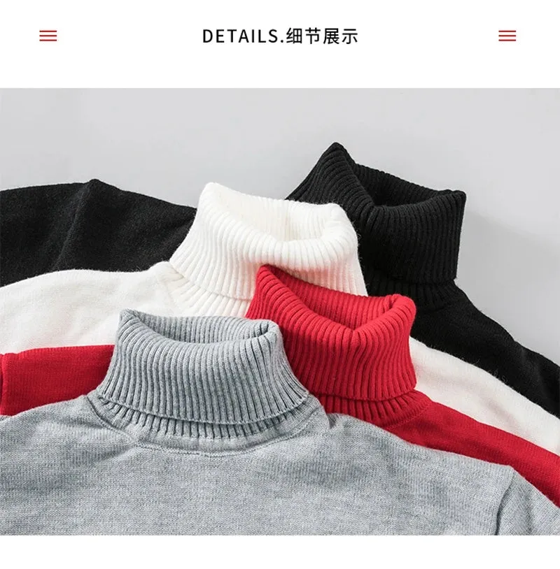 8XL 7XL 6XL 2024 New Fall Winter High End Turtleneck Sweater Men Hip Hop Anime Design Christmas Jumper Luxury Cashmere Pullover