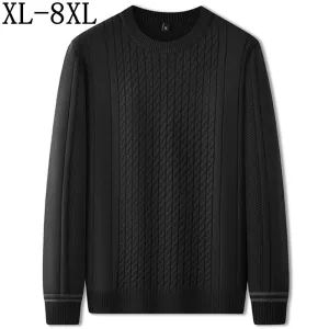 8XL 7XL 6XL Thick Warm Pull Homme 2024 New Fall Winter High End Casual Sweater Men Fashion Mens Sweaters Oversize Loose Pullover