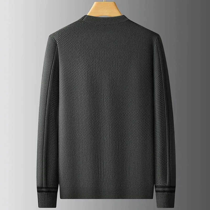 8XL 7XL 6XL Thick Warm Pull Homme 2024 New Fall Winter High End Casual Sweater Men Fashion Mens Sweaters Oversize Loose Pullover
