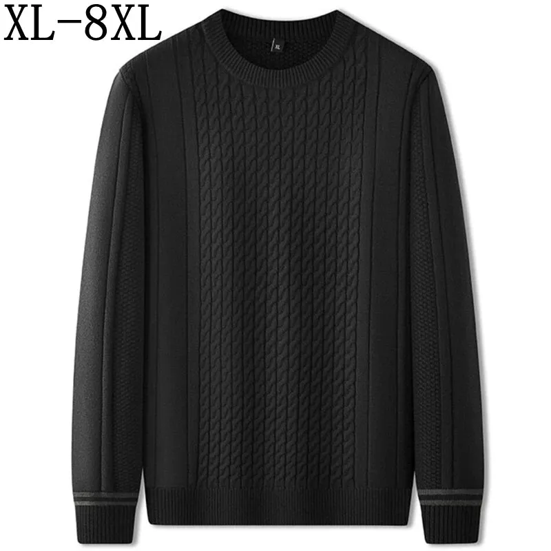 8XL 7XL 6XL Thick Warm Pull Homme 2024 New Fall Winter High End Casual Sweater Men Fashion Mens Sweaters Oversize Loose Pullover
