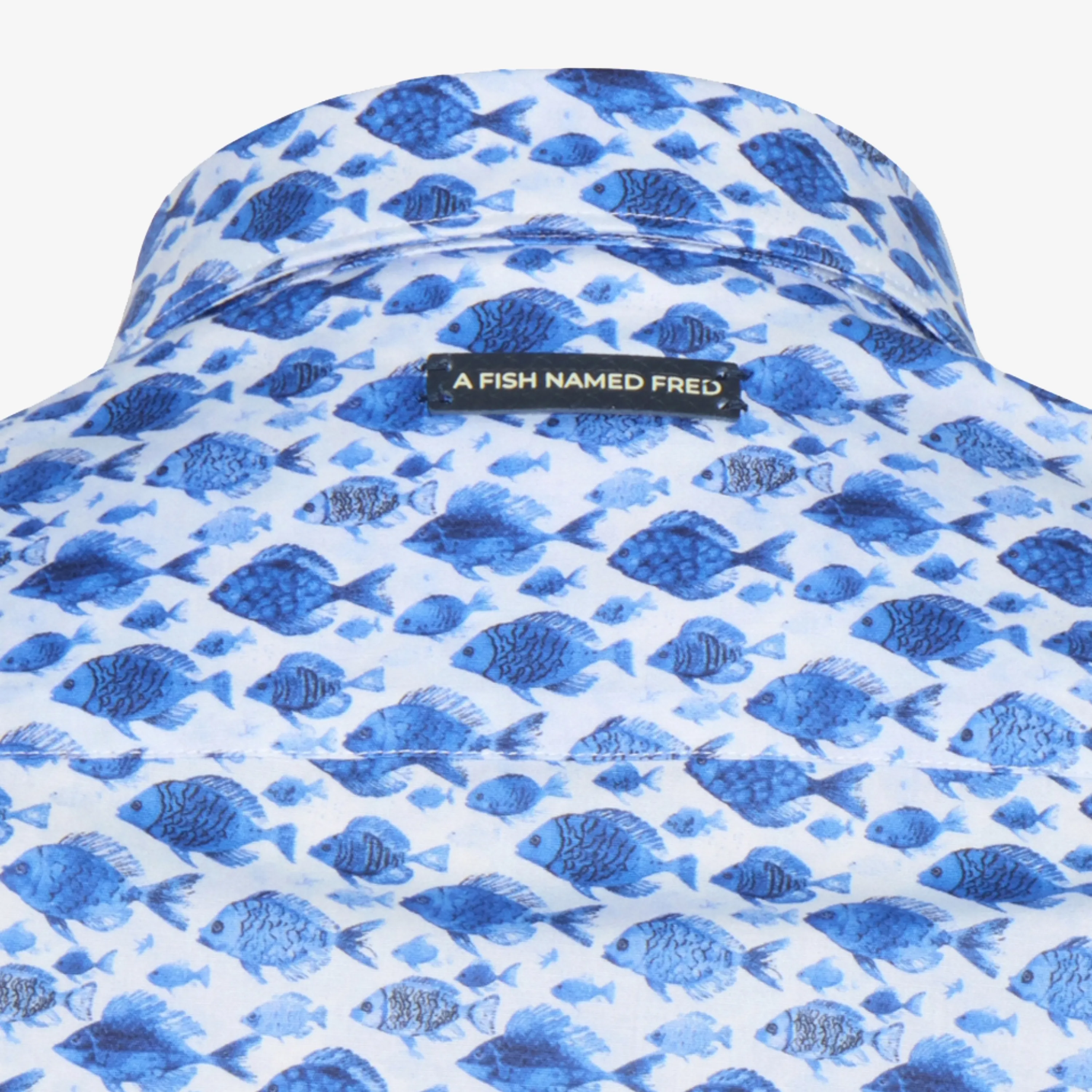 A Fish Named Fred Fish Short Sleeve Shirt - Cobalt Blue