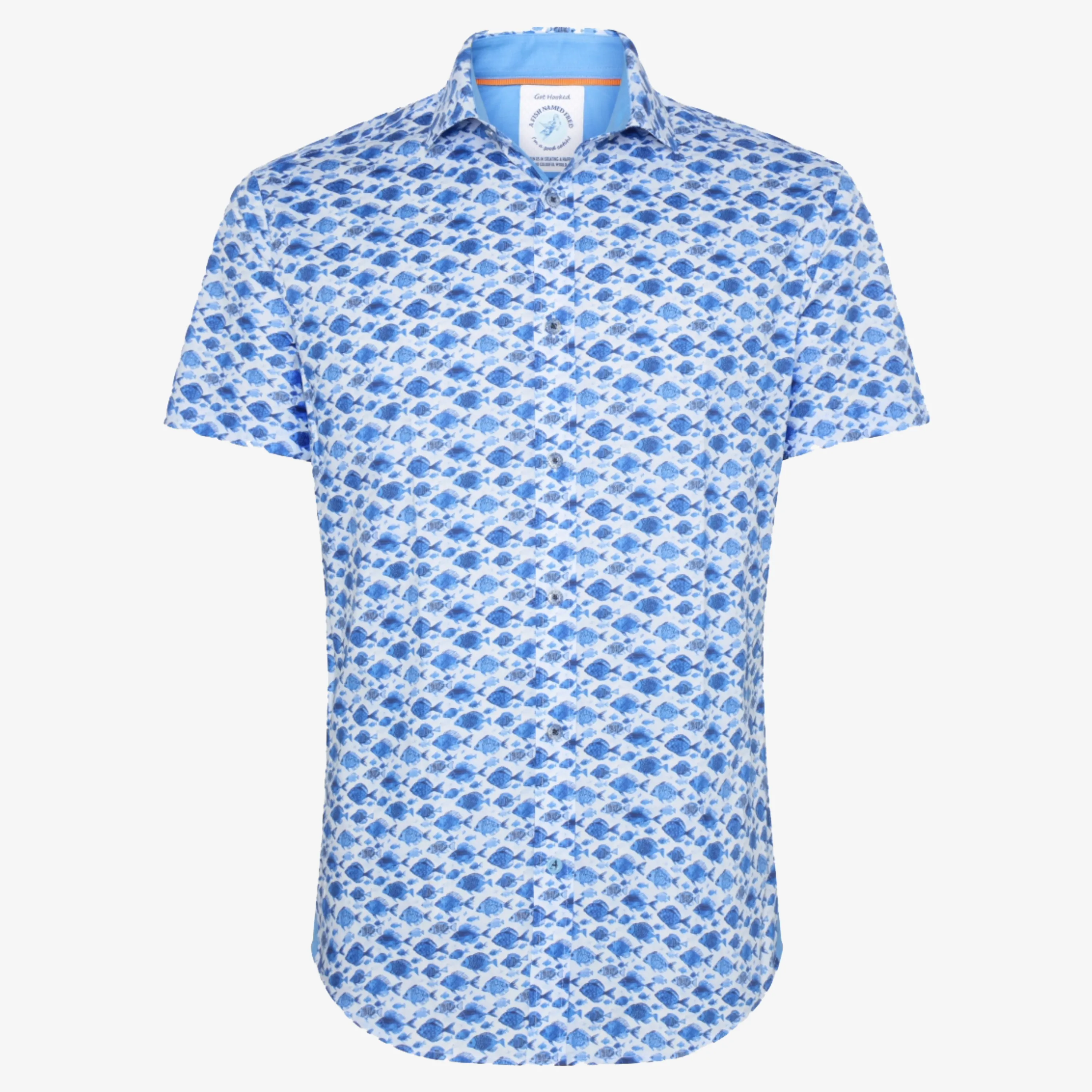 A Fish Named Fred Fish Short Sleeve Shirt - Cobalt Blue