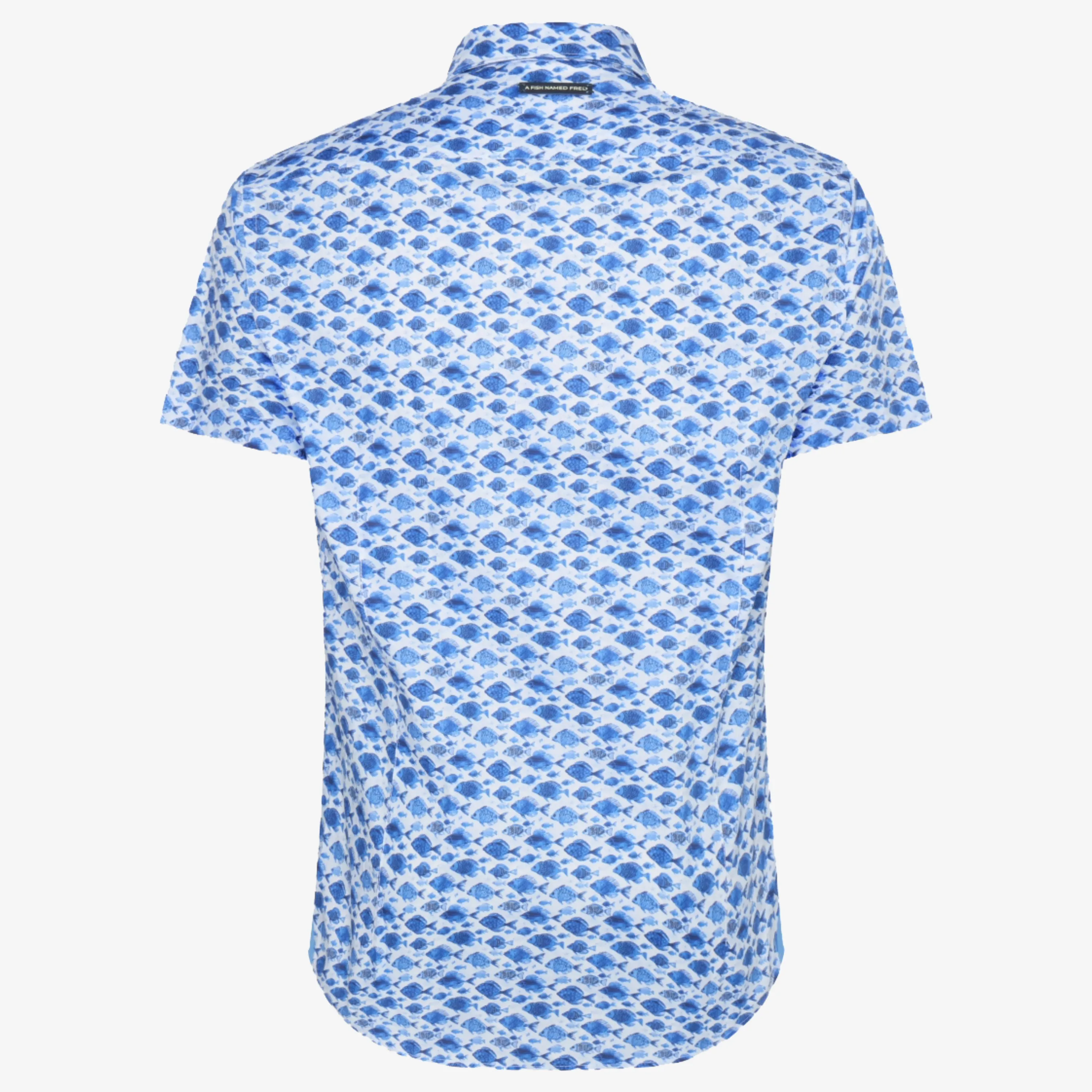 A Fish Named Fred Fish Short Sleeve Shirt - Cobalt Blue
