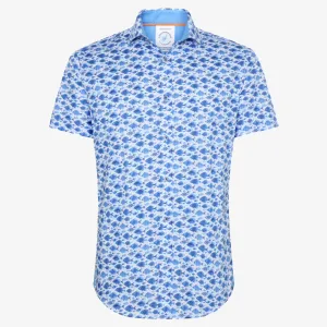 A Fish Named Fred Fish Short Sleeve Shirt - Cobalt Blue