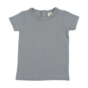 Analogie Pointelle T-Shirt Short Sleeve - Light Blue