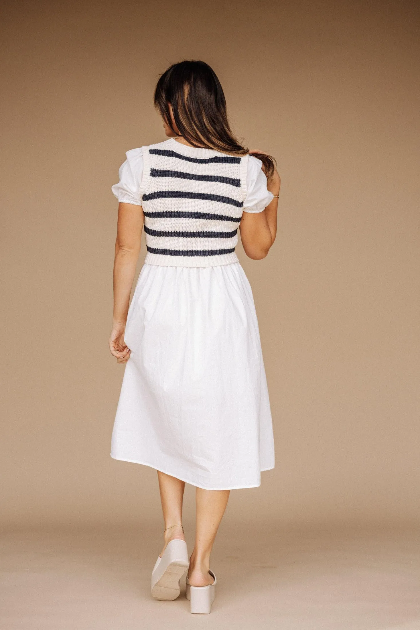 Annie Sweater Top Dress in Off White