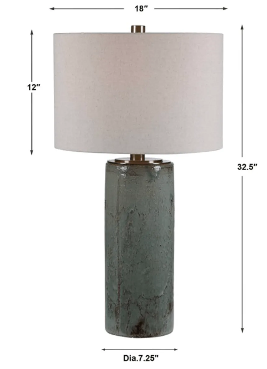 Arman Aqua Crackle Table Lamp