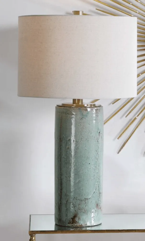 Arman Aqua Crackle Table Lamp