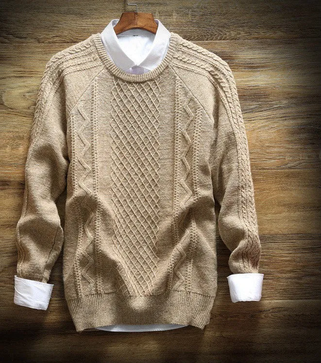 Autumn Winter Men Sweaters Cashmere Wool Pullovers Knitting Thick Warm Designer Slim Fit Casual Knitted Man Knitwear