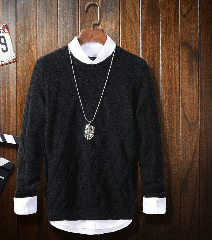Autumn Winter Men Sweaters Cashmere Wool Pullovers Knitting Thick Warm Designer Slim Fit Casual Knitted Man Knitwear