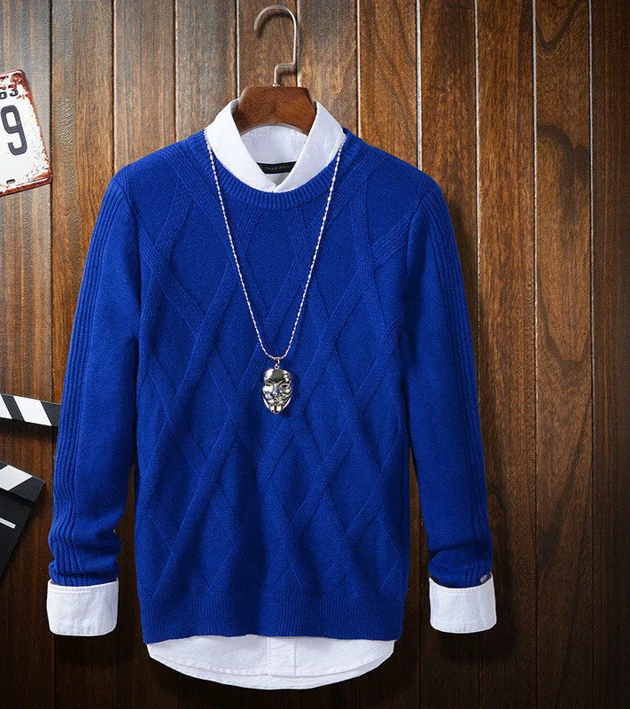 Autumn Winter Men Sweaters Cashmere Wool Pullovers Knitting Thick Warm Designer Slim Fit Casual Knitted Man Knitwear