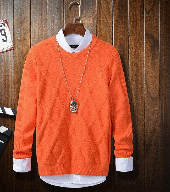 Autumn Winter Men Sweaters Cashmere Wool Pullovers Knitting Thick Warm Designer Slim Fit Casual Knitted Man Knitwear