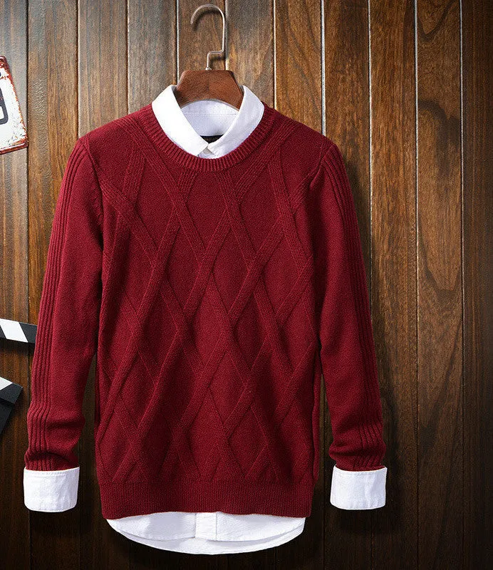 Autumn Winter Men Sweaters Cashmere Wool Pullovers Knitting Thick Warm Designer Slim Fit Casual Knitted Man Knitwear