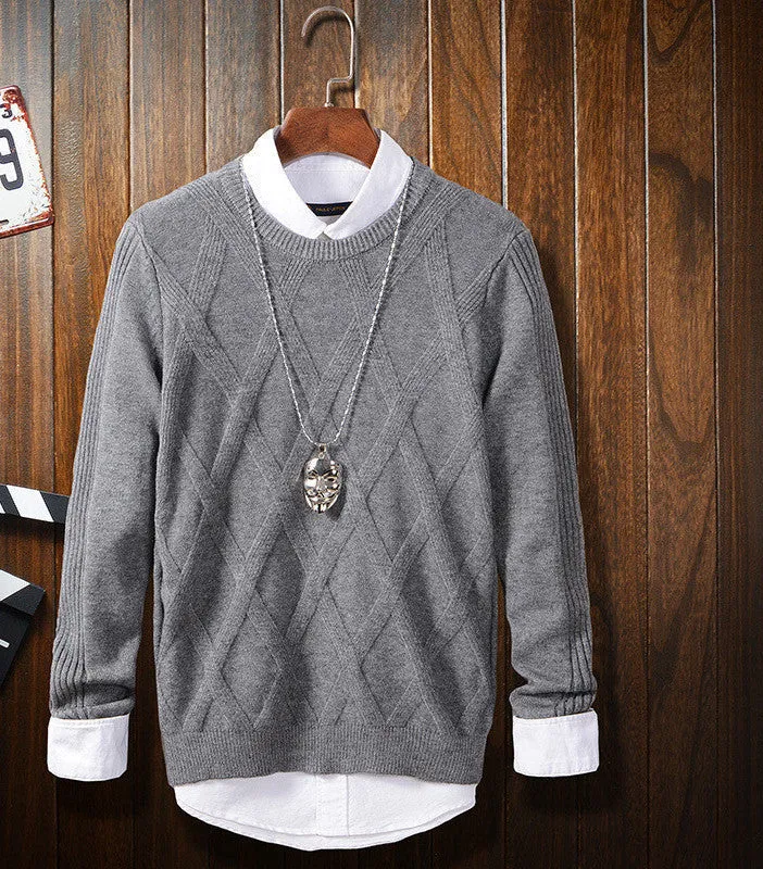 Autumn Winter Men Sweaters Cashmere Wool Pullovers Knitting Thick Warm Designer Slim Fit Casual Knitted Man Knitwear