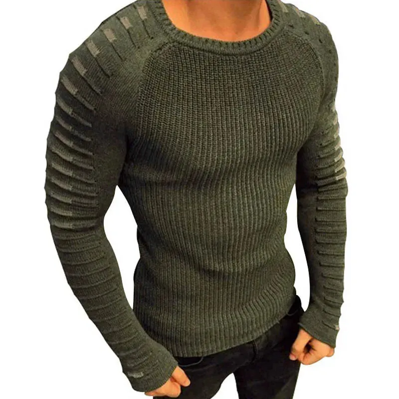 Autumn Winter Sweater Men 2023 New Arrival Casual Pullover Men Long Sleeve O-Neck Patchwork Knitted Men Sweaters Streetwear