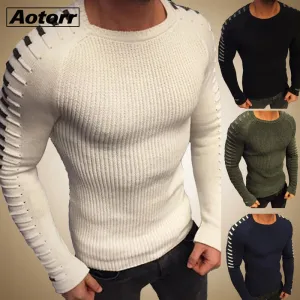 Autumn Winter Sweater Men 2023 New Arrival Casual Pullover Men Long Sleeve O-Neck Patchwork Knitted Men Sweaters Streetwear