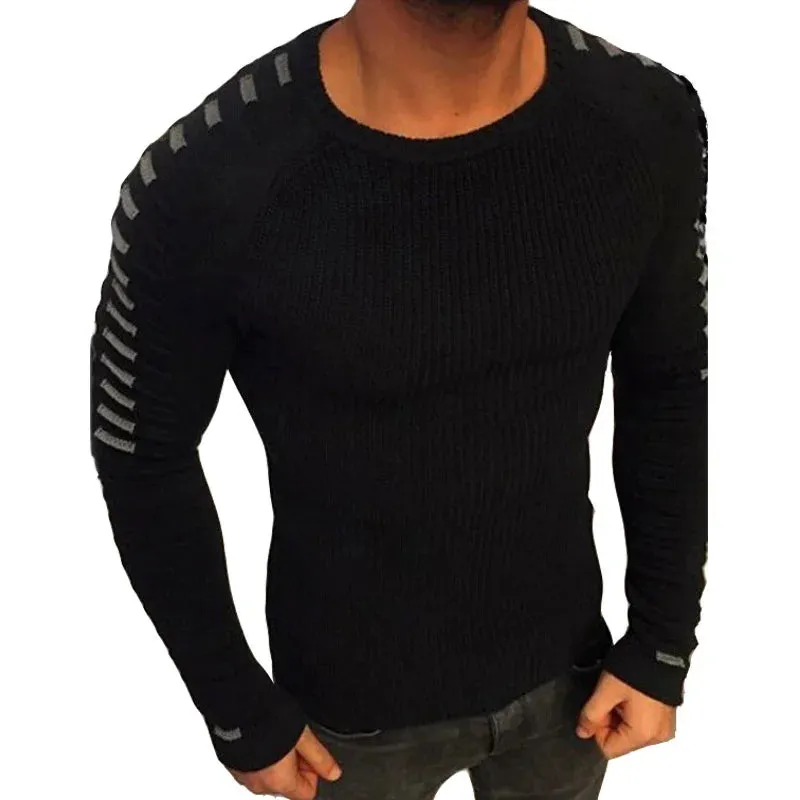 Autumn Winter Sweater Men 2023 New Arrival Casual Pullover Men Long Sleeve O-Neck Patchwork Knitted Men Sweaters Streetwear