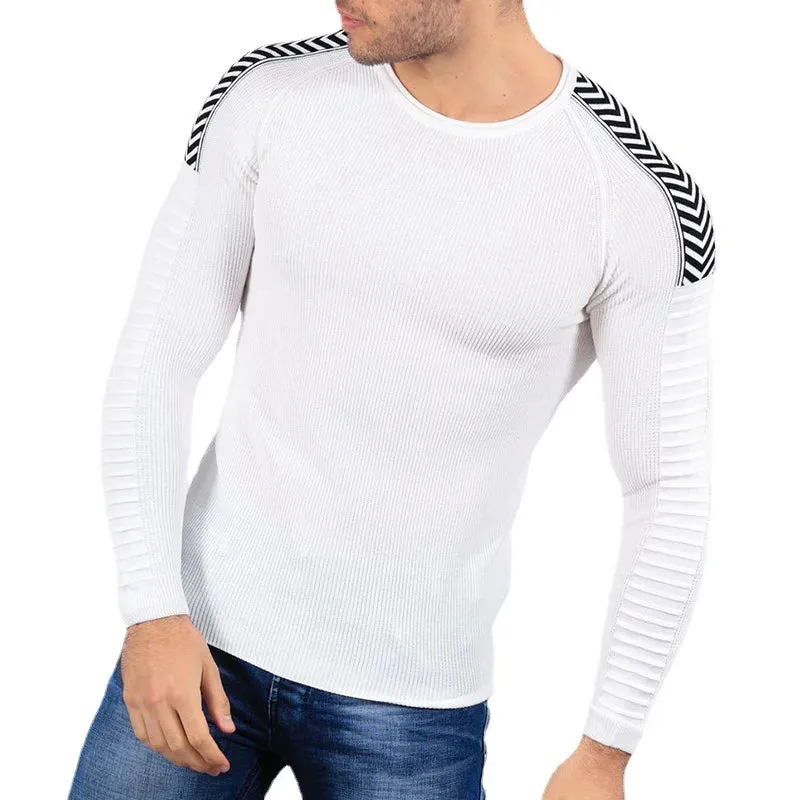 Autumn Winter Sweater Men 2023 New Arrival Casual Pullover Men Long Sleeve O-Neck Patchwork Knitted Men Sweaters Streetwear
