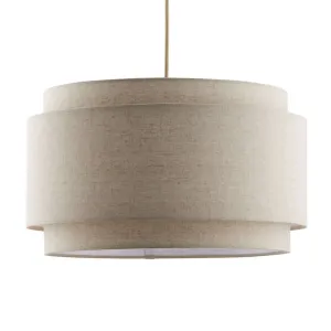 Avery Linen Double Drum Pendant Light