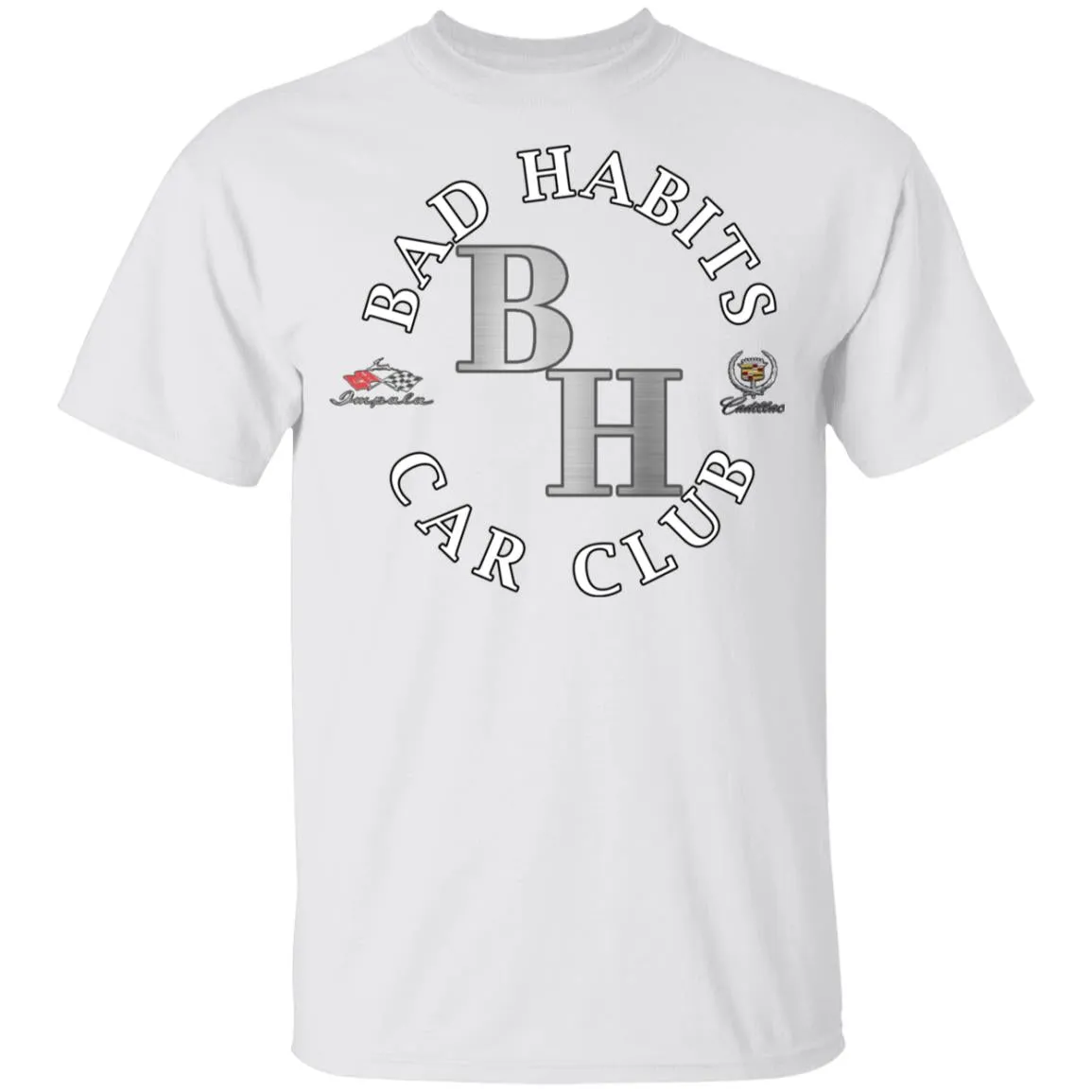 Bad Habits Car Club 2-sided print G500B Youth 5.3 oz 100% Cotton T-Shirt