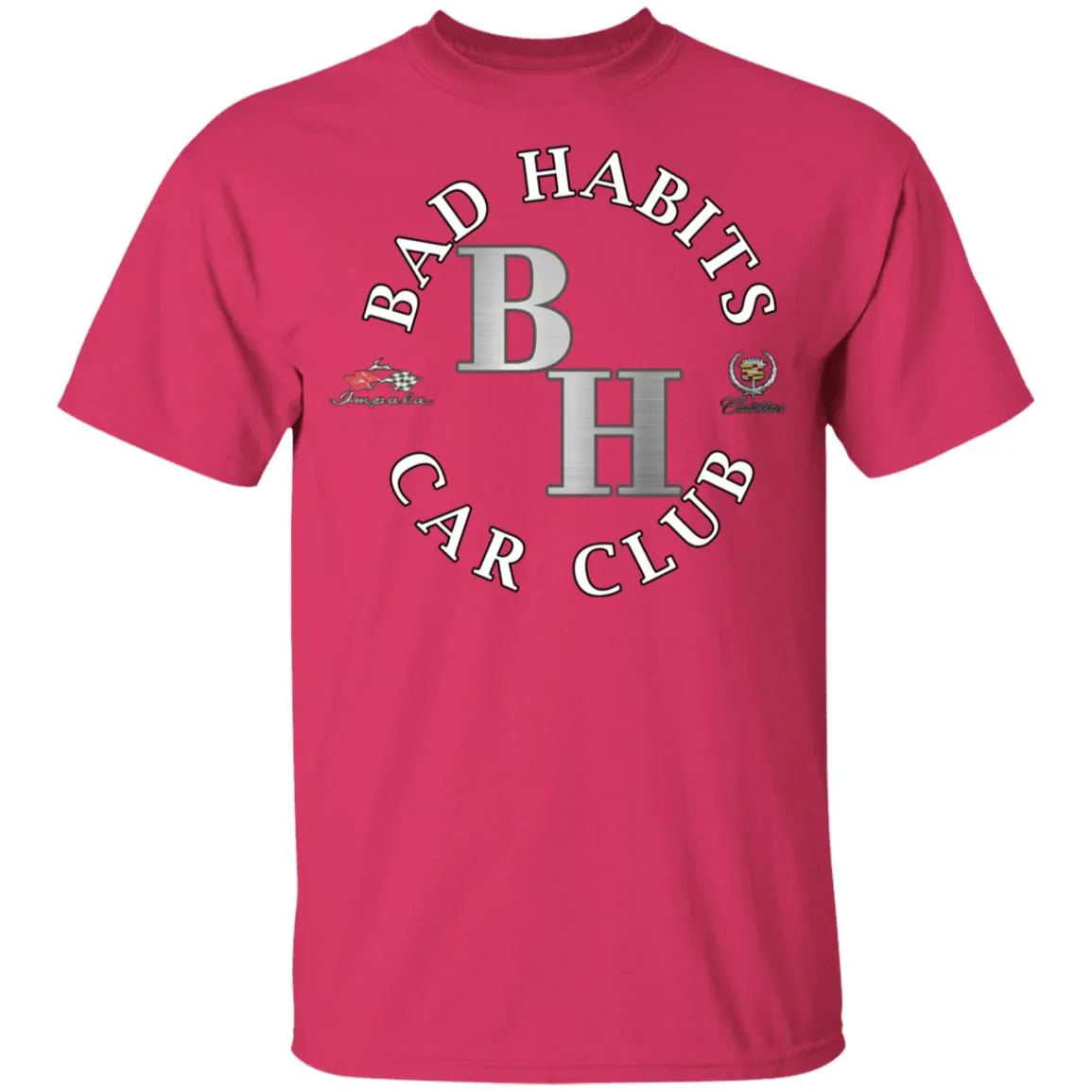 Bad Habits Car Club 2-sided print G500B Youth 5.3 oz 100% Cotton T-Shirt