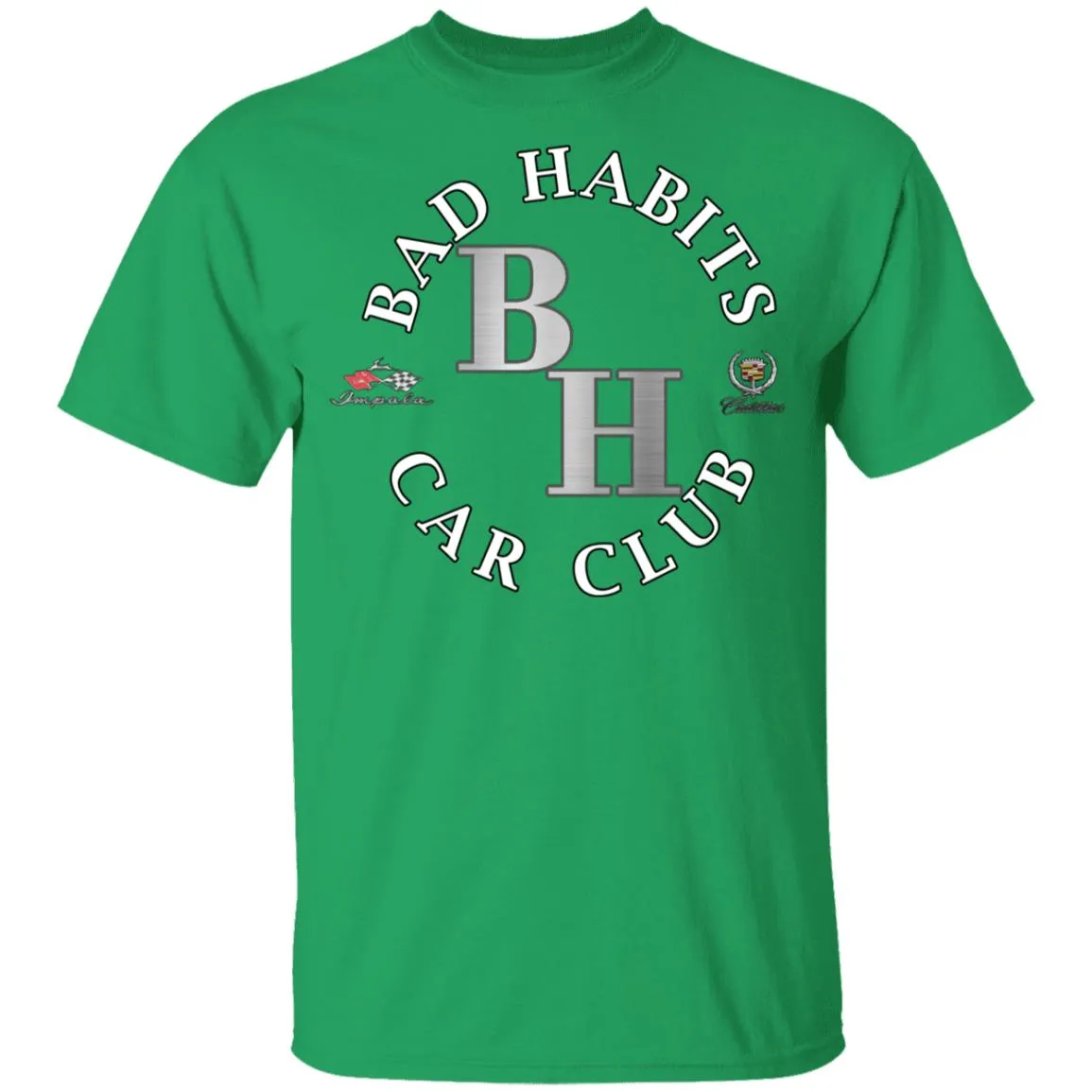Bad Habits Car Club 2-sided print G500B Youth 5.3 oz 100% Cotton T-Shirt