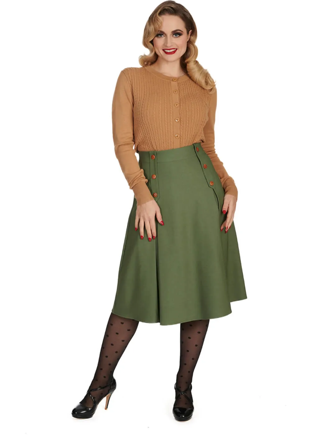 Banned Sylvia 50's Cardigan Biscuit Beige