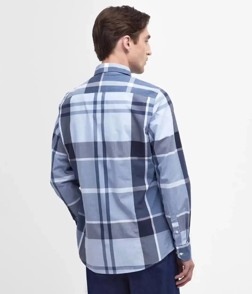 Barbour Mens Harris Tailored Fit Shirt Berwick Blue Tartan