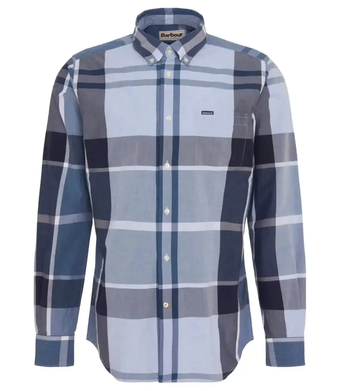 Barbour Mens Harris Tailored Fit Shirt Berwick Blue Tartan