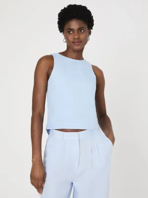 Birdie Linen Swing Top in Cashmere Blue