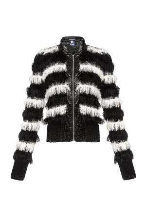 Black Rose Handmade Knit Bomber