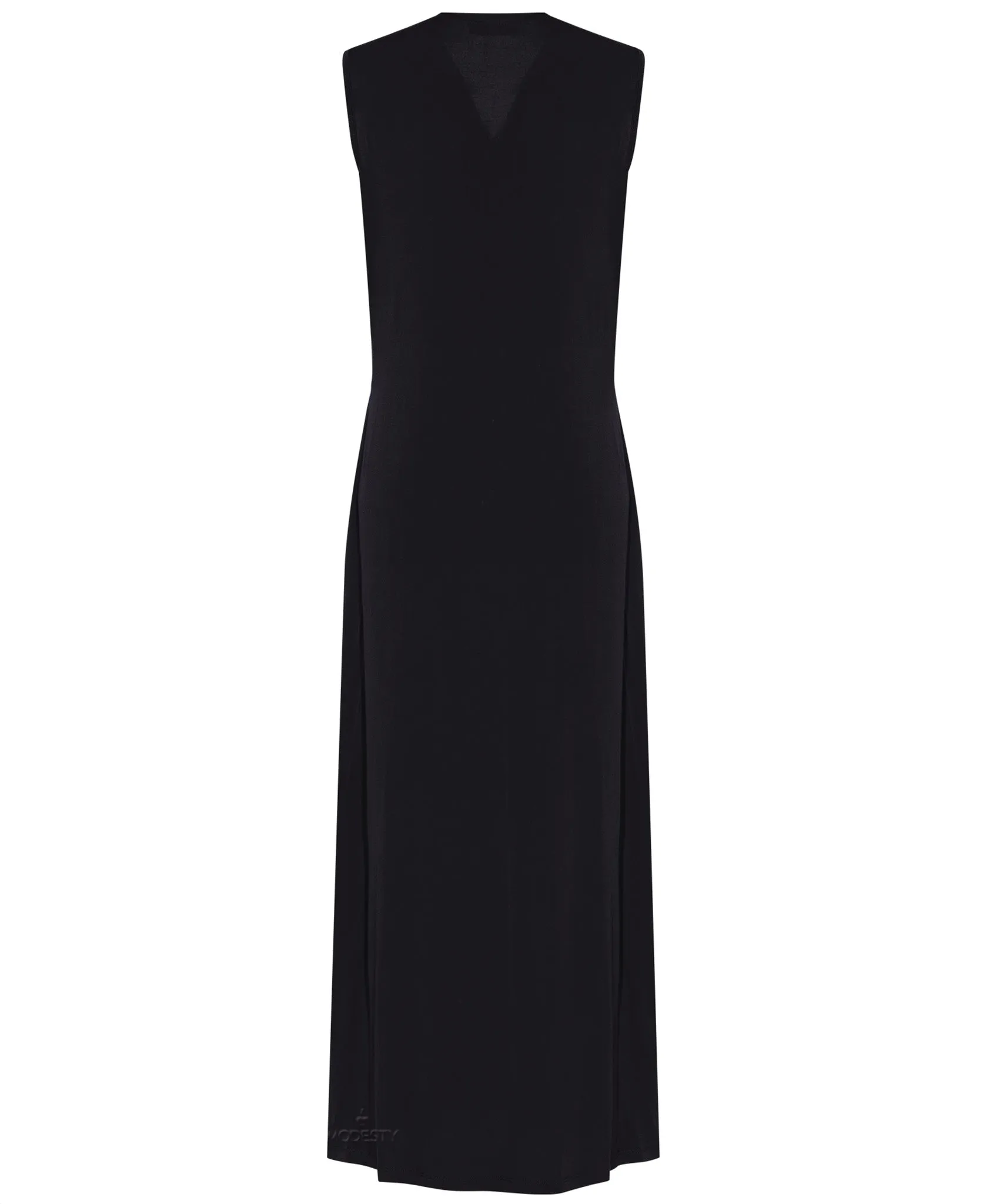 Black Sleeveless Jersey Cardigan