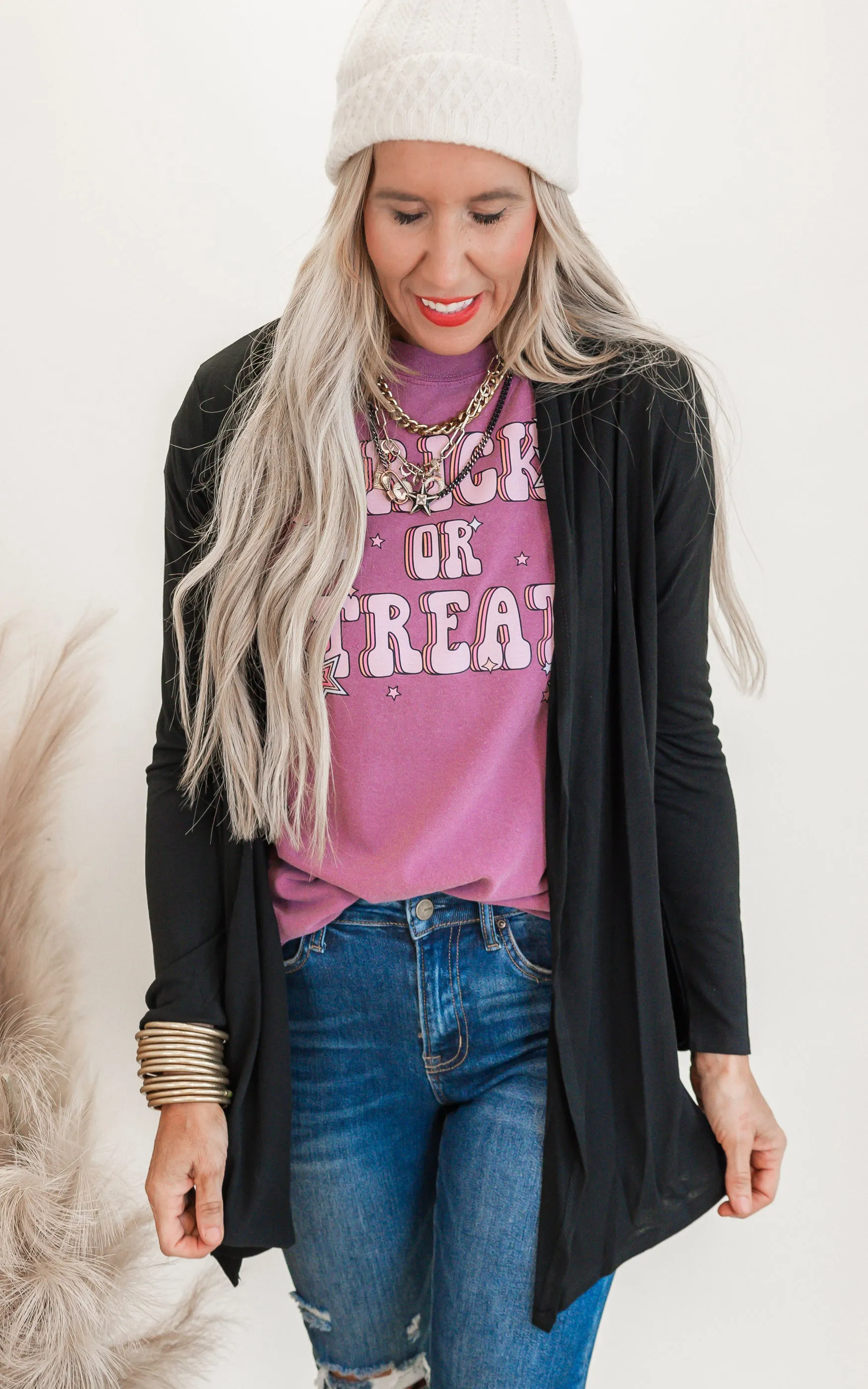 Black Solid Knit Cardigan - Final Sale