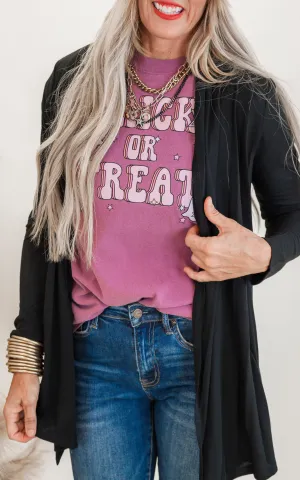 Black Solid Knit Cardigan - Final Sale